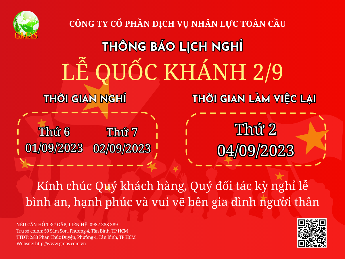 GMAS THÔNG BÁO LỊCH NGHỈ LỄ QUỐC KHÁNH 2-9 25 QUOC KHANH 2.9.23