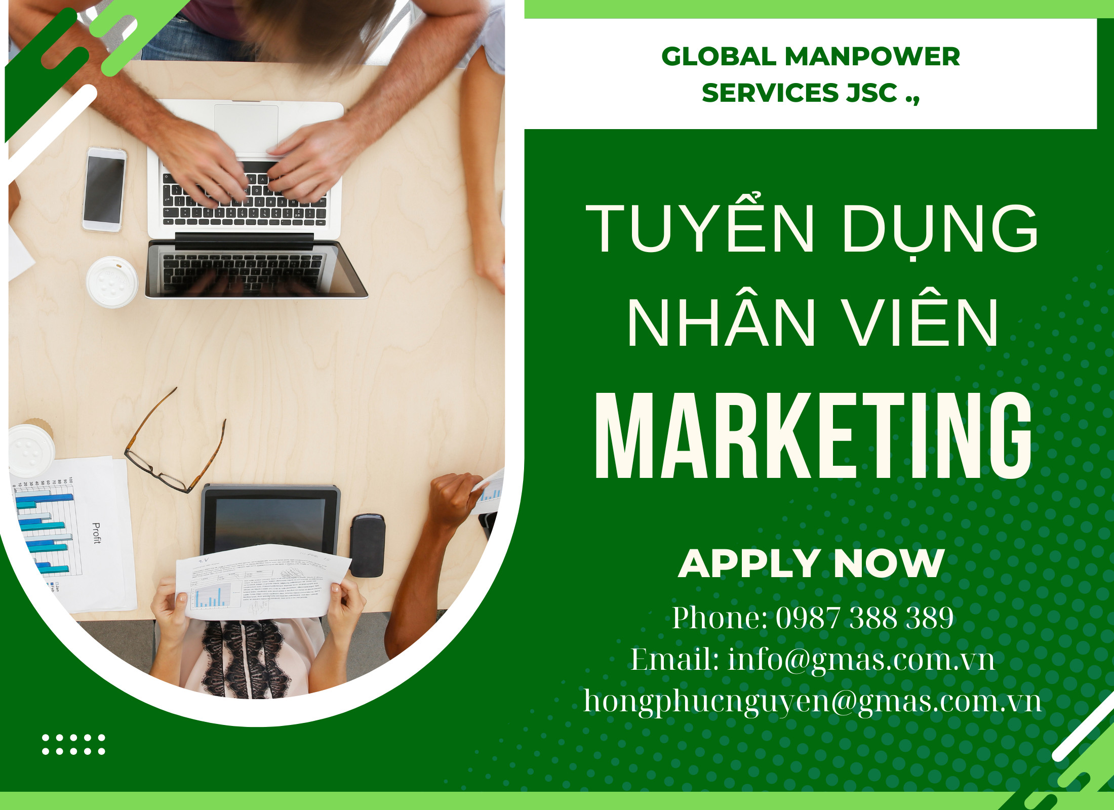 THÔNG BÁO: GMAS TUYỂN DỤNG NHÂN SỰ MARKETING 08/2023