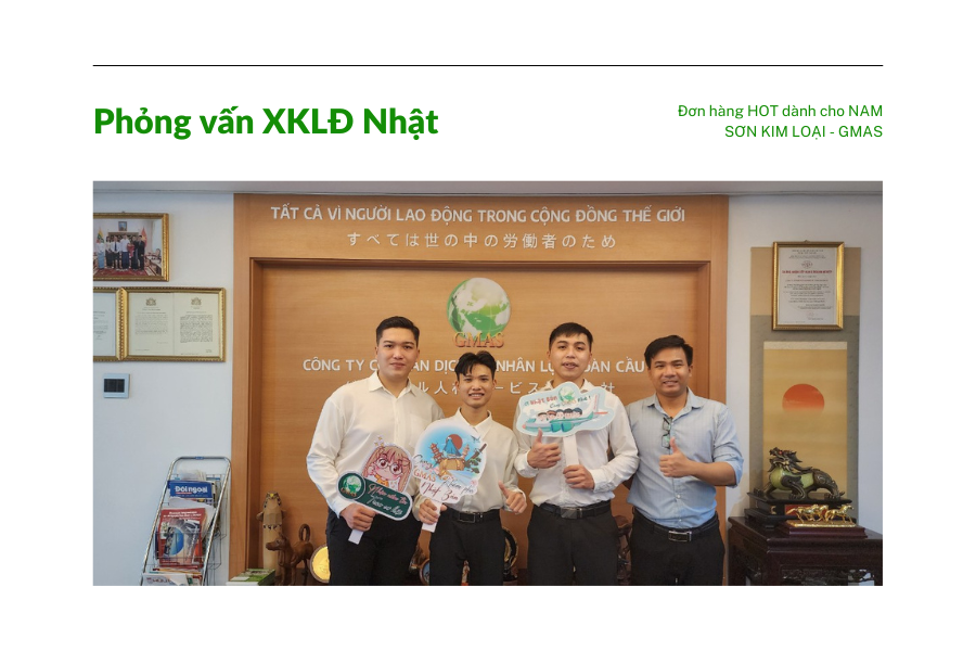 PHỎNG VẤN ĐƠN HÀNG SƠN KIM LOẠI - XKLĐ NHẬT BẢN 2024