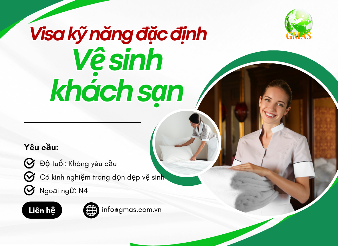 Đơn hàng vệ sinh khách sạn- visa kỹ năng đặc định