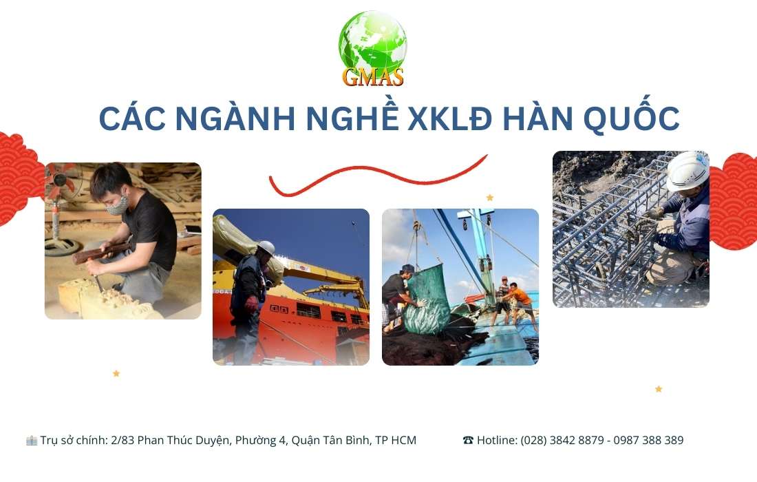 Xuất khẩu lao động Hàn Quốc 2025: chi phí, mức lương và điều kiện 26 cac nganh nghe xkld han quoc