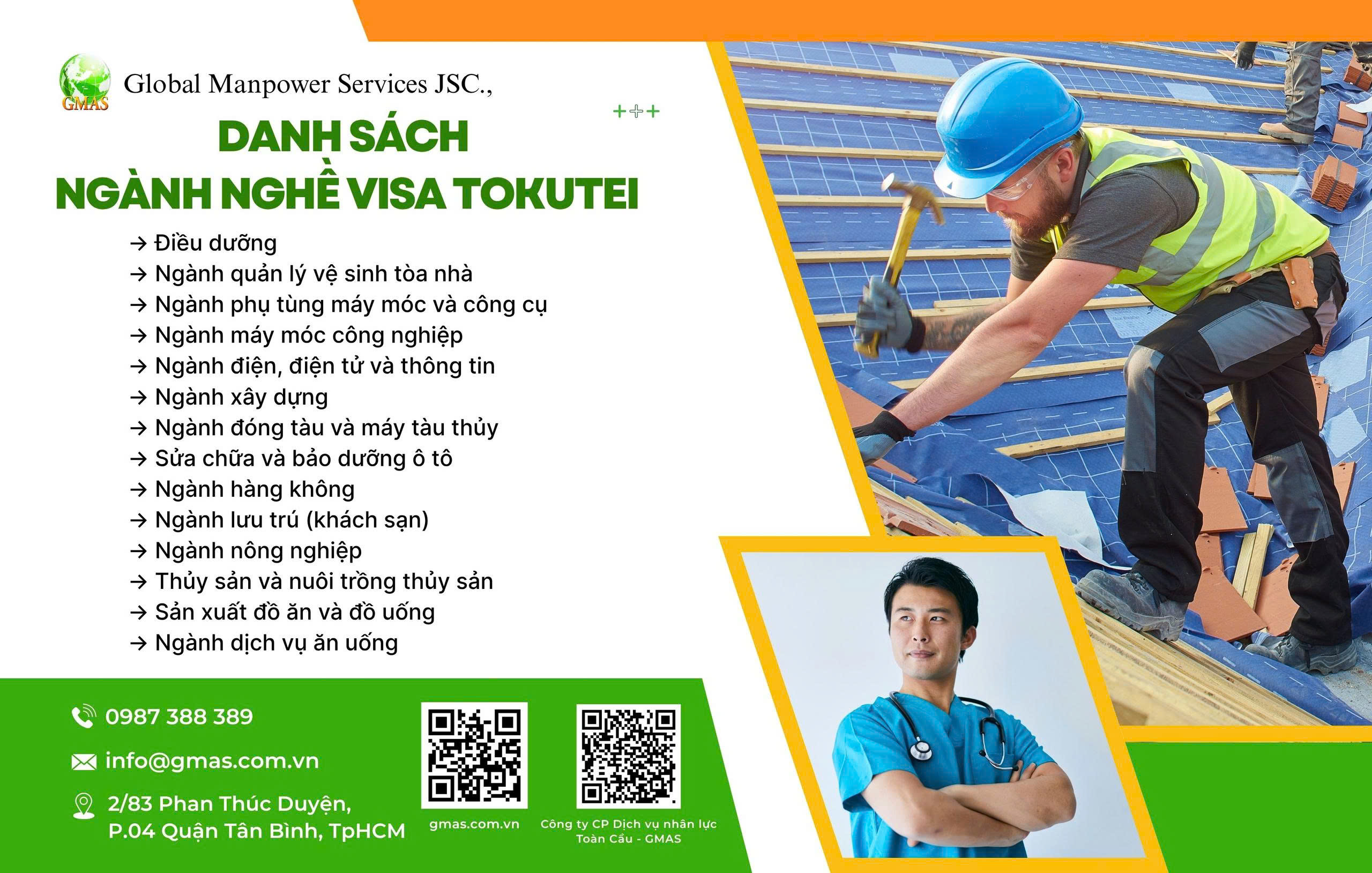 VISA KỸ NĂNG ĐẶC ĐỊNH ( VISA TOKUTEI ) 27 danh sach nganh nghe lao dong ky nang dac dinh