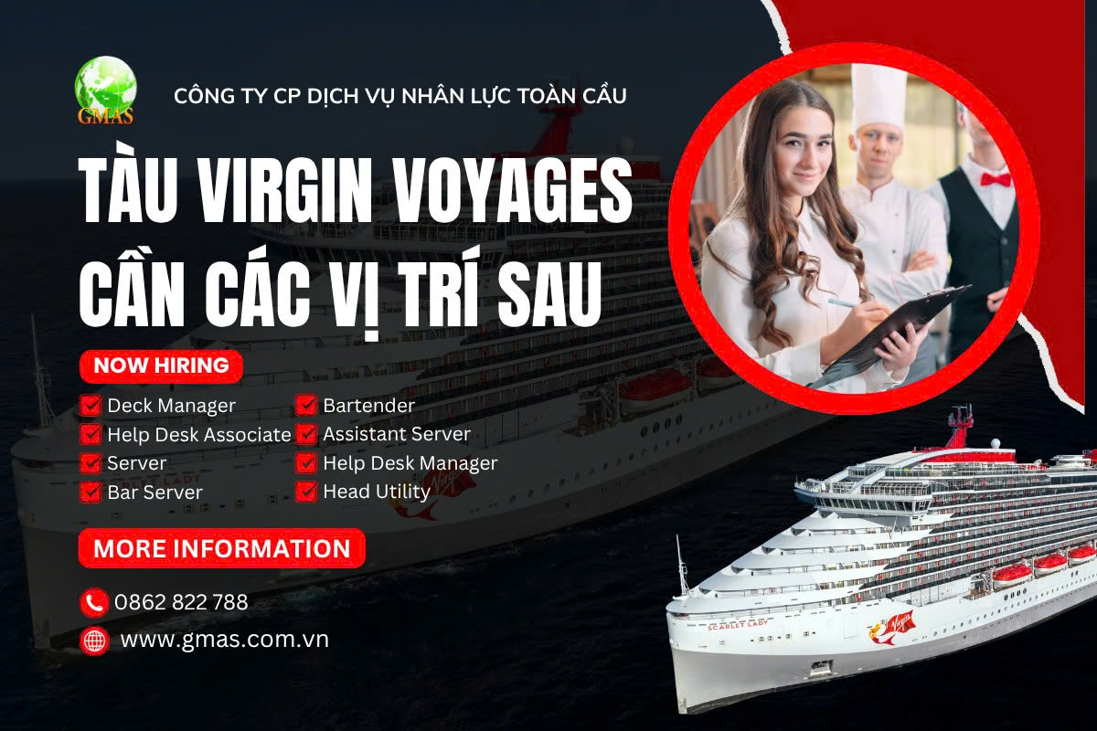 Virgin Voyages - tuyển dụng 14 du thuyen vg