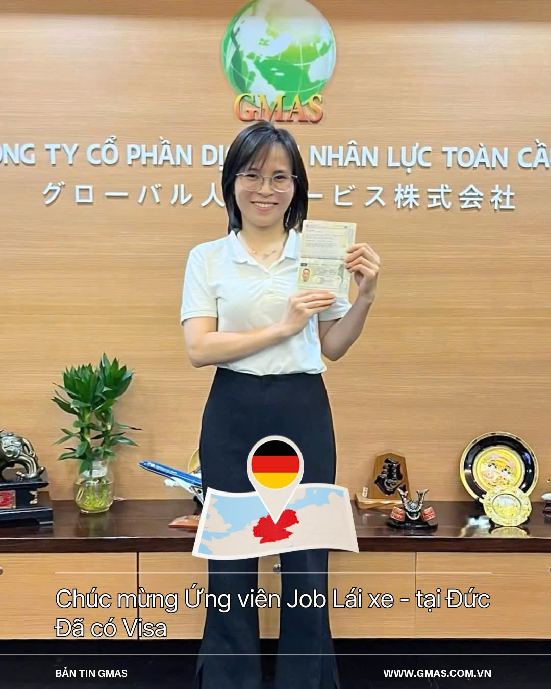 Chúc mừng ứng viên lái xe đi Đức nhận visa 26 visa job lai