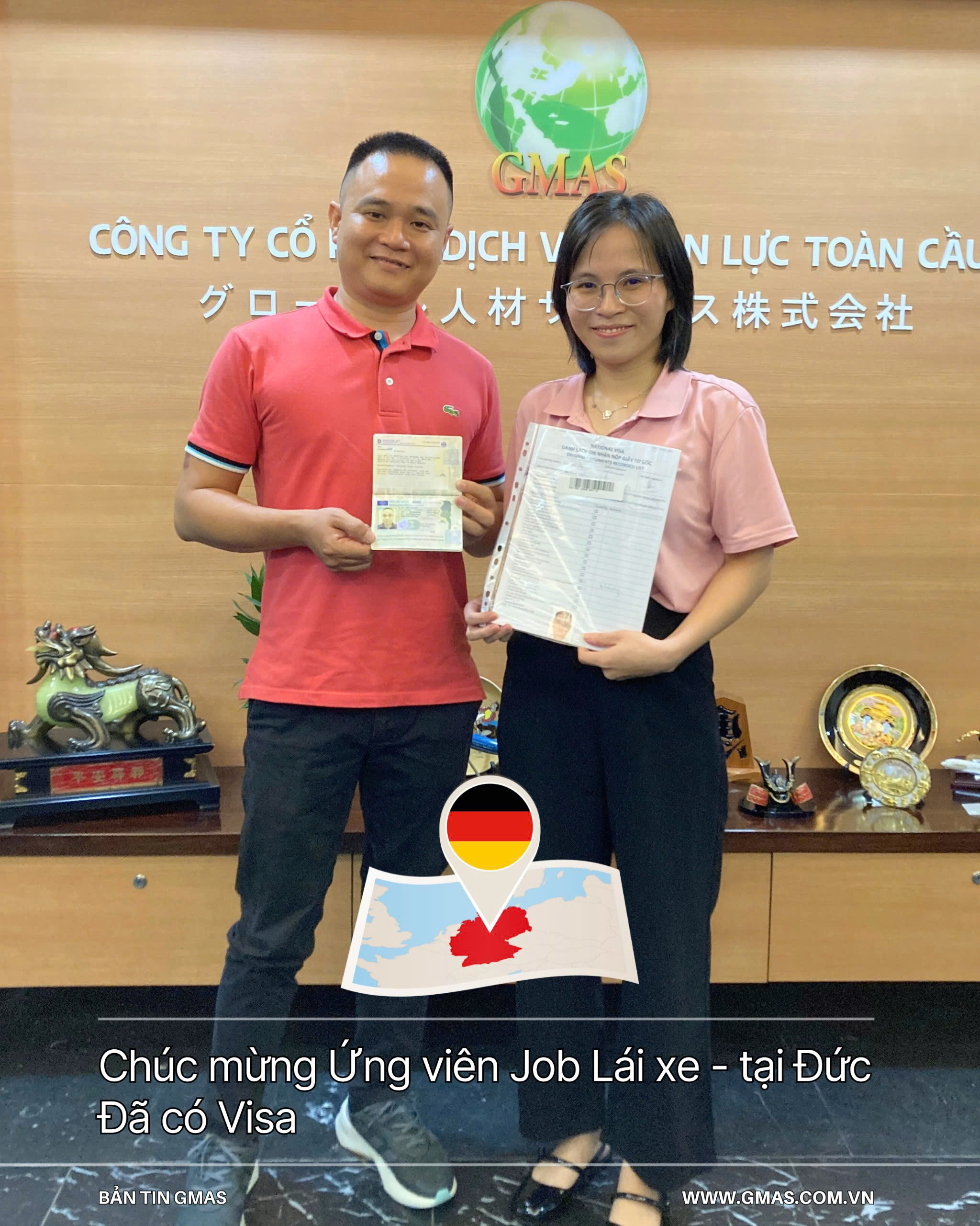 Chúc mừng ứng viên lái xe đi Đức nhận visa 27 visa lai xe duc thang 10