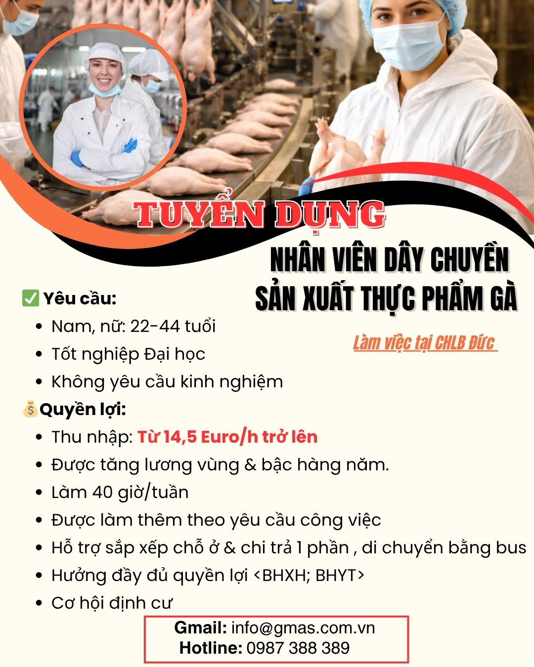 nhan vien day chuyen san xuat ga