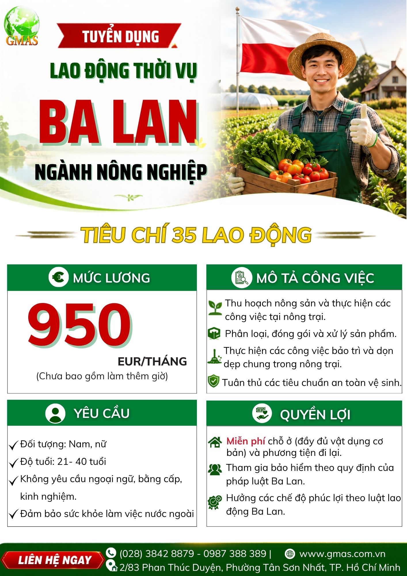 TUYỂN DỤNG LAO ĐỘNG THỜI VỤ TẠI BA LAN NGÀNH NÔNG NGHIỆP 25 DON NONG NGHIEP