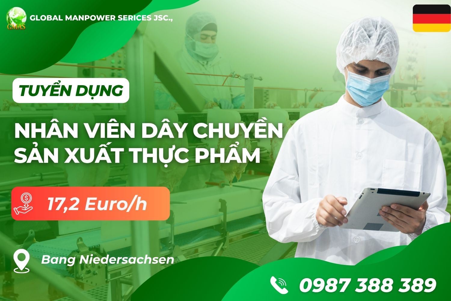 Gmas - Tuyển Dụng Lao Động Làm Việc Nước Ngoài 6 nhan vien day chuyen san xuat thuc pham