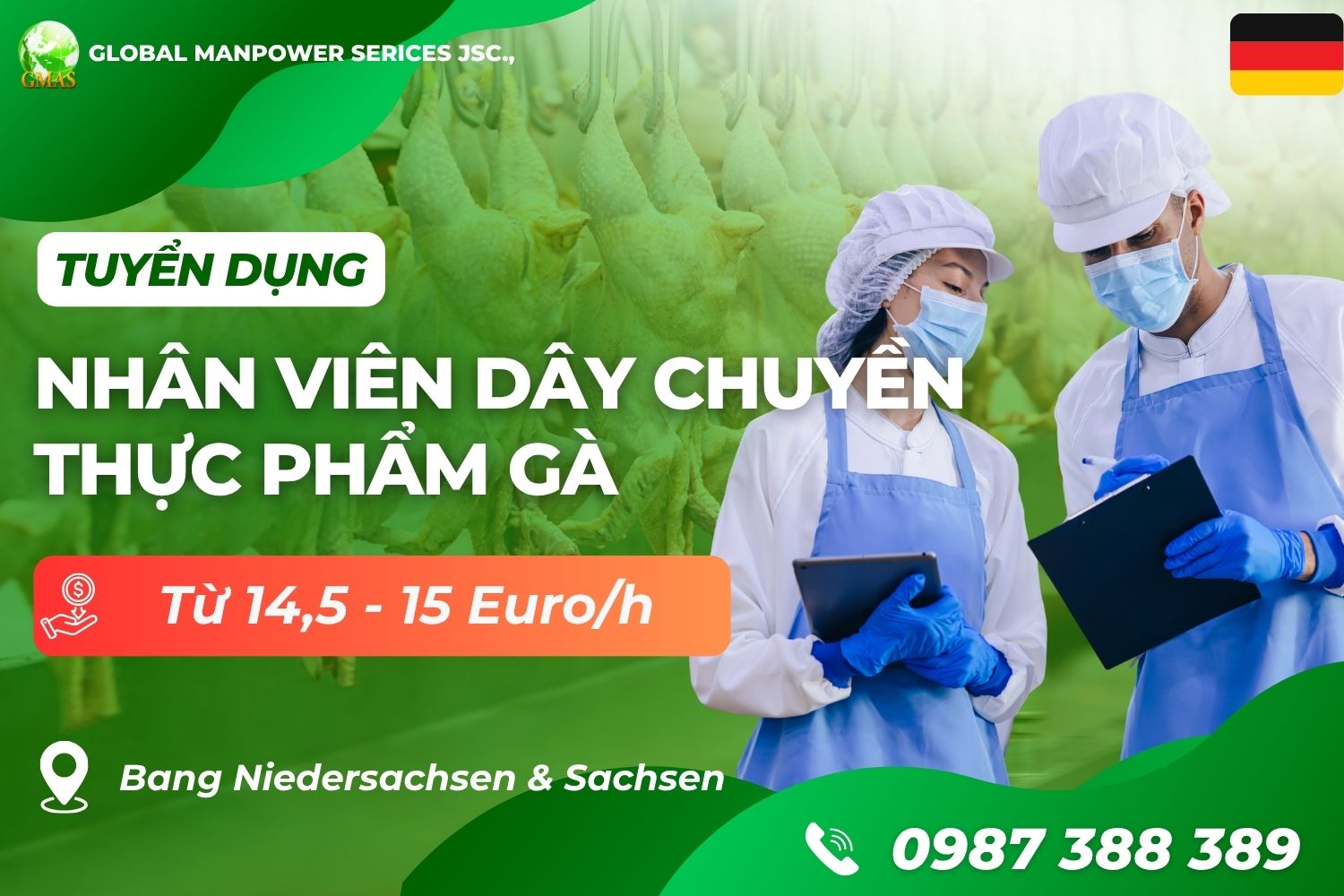 Gmas - Tuyển Dụng Lao Động Làm Việc Nước Ngoài 7 nhan vien day chuyen thuc pham ga