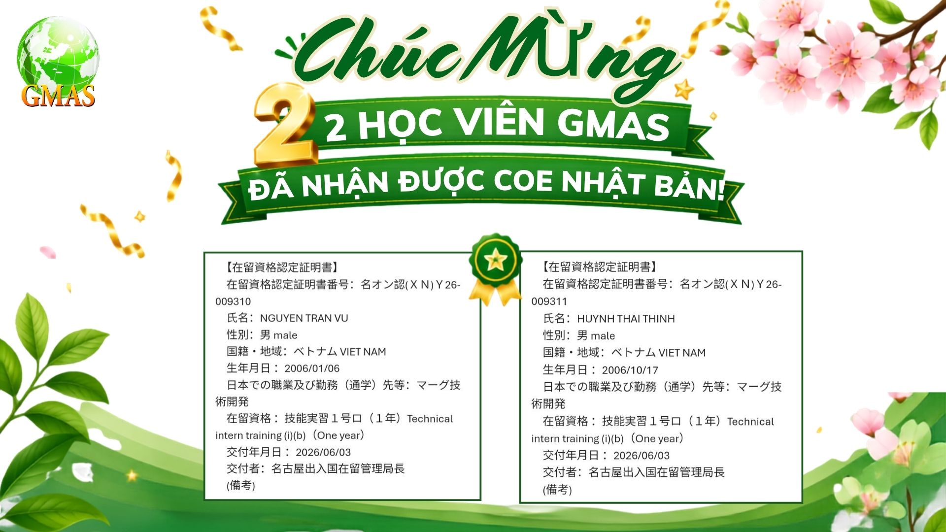 Chuc mung 2 ban