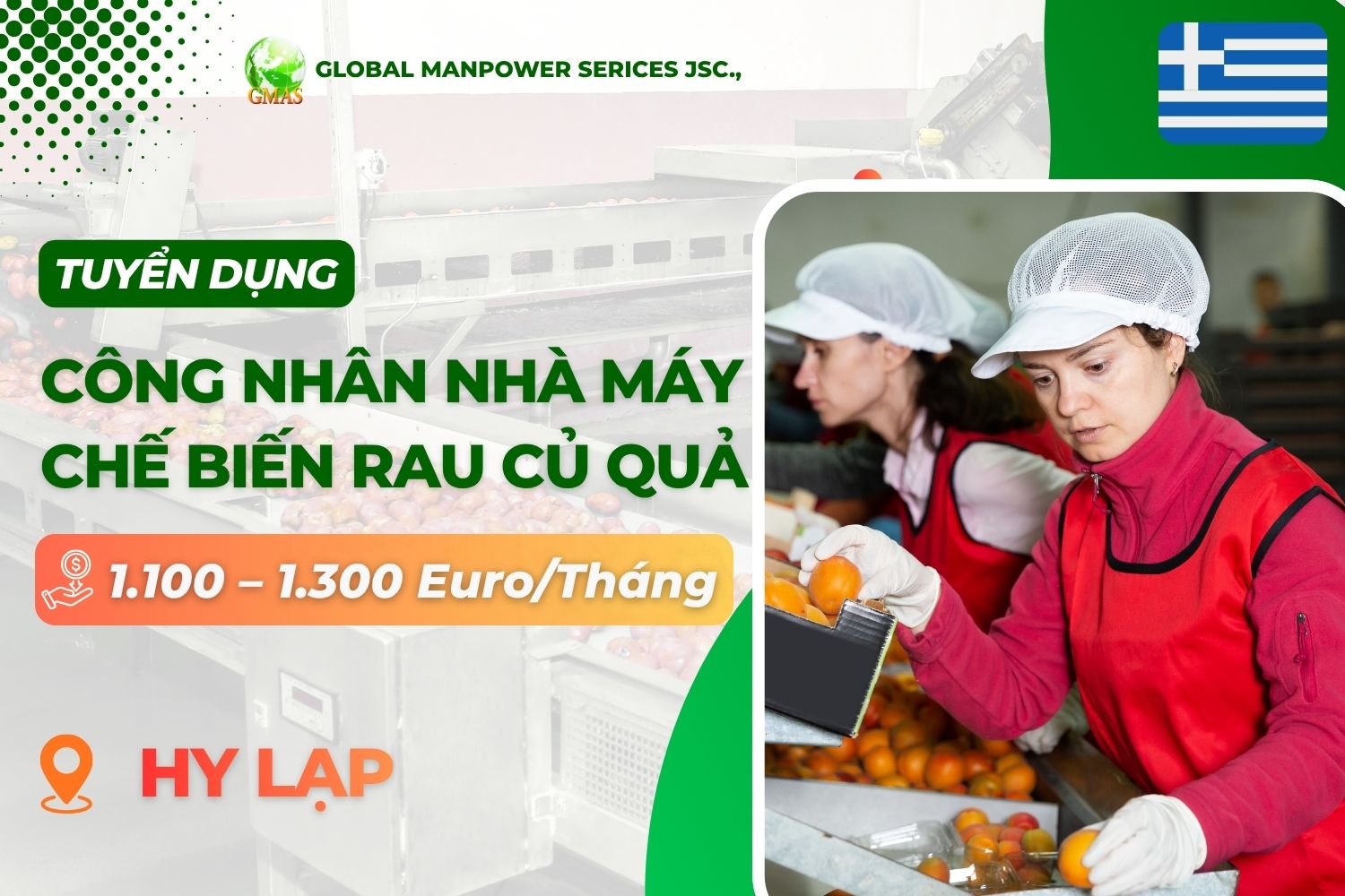 Gmas - Tuyển Dụng Lao Động Làm Việc Nước Ngoài 24 tuyen dung cong nhan nha may che bien rau cu