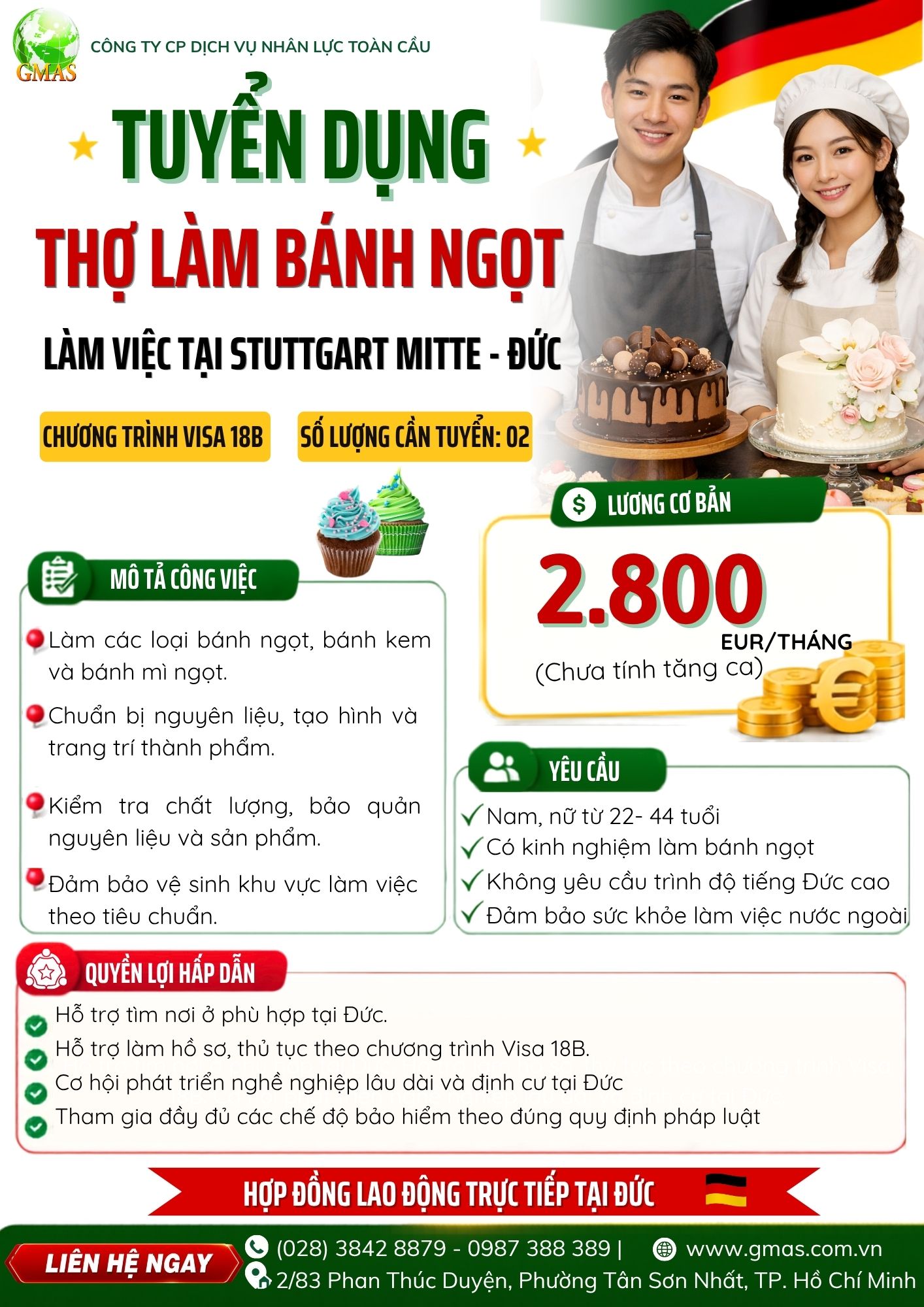 TUYỂN DỤNG 02 THỢ LÀM BÁNH NGỌT - LÀM VIỆC TẠI ĐỨC 25 tho lam banh ngot
