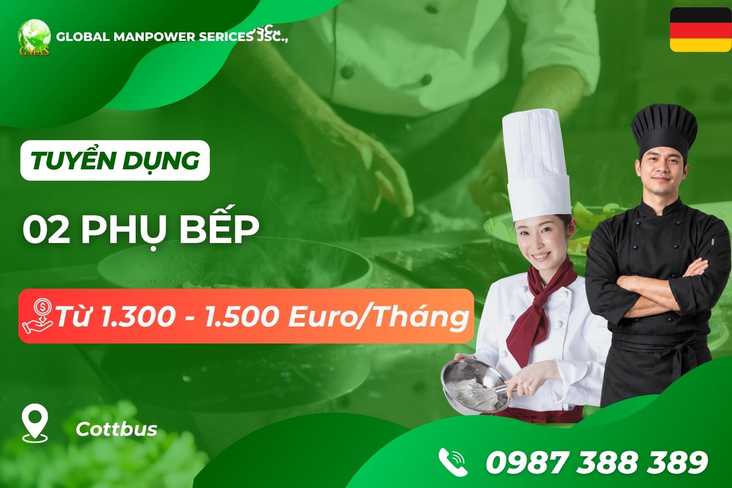 TUYỂN DỤNG PHỤ BẾP LÀM VIỆC TẠI COTTBUS, ĐỨC – VISA 18B 25 2 phu bep Cottbus